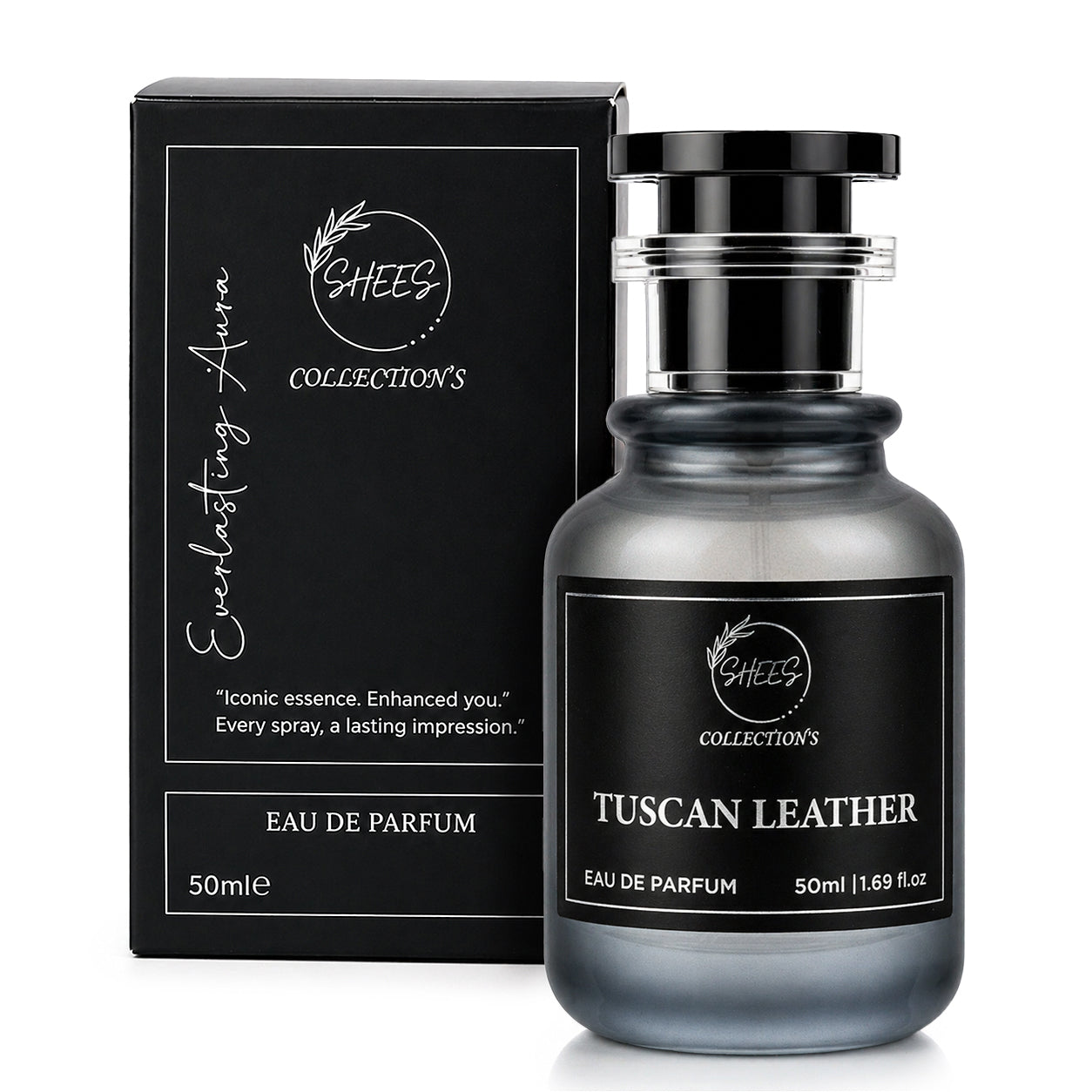 Tuscan Leather Eau De Parfum by Shees Collection – Premium Smoky Leather Scent (50ml)