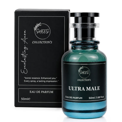 Ultra Male Eau De Parfum by Shees Collection – Intense Spicy Vanilla Fragrance (50ml)